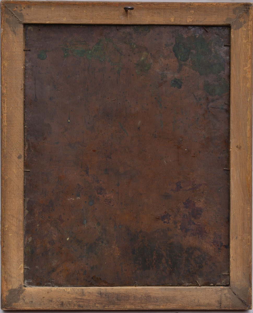 Portrait Of Christ, Oil On Copper Circa 1700-photo-1