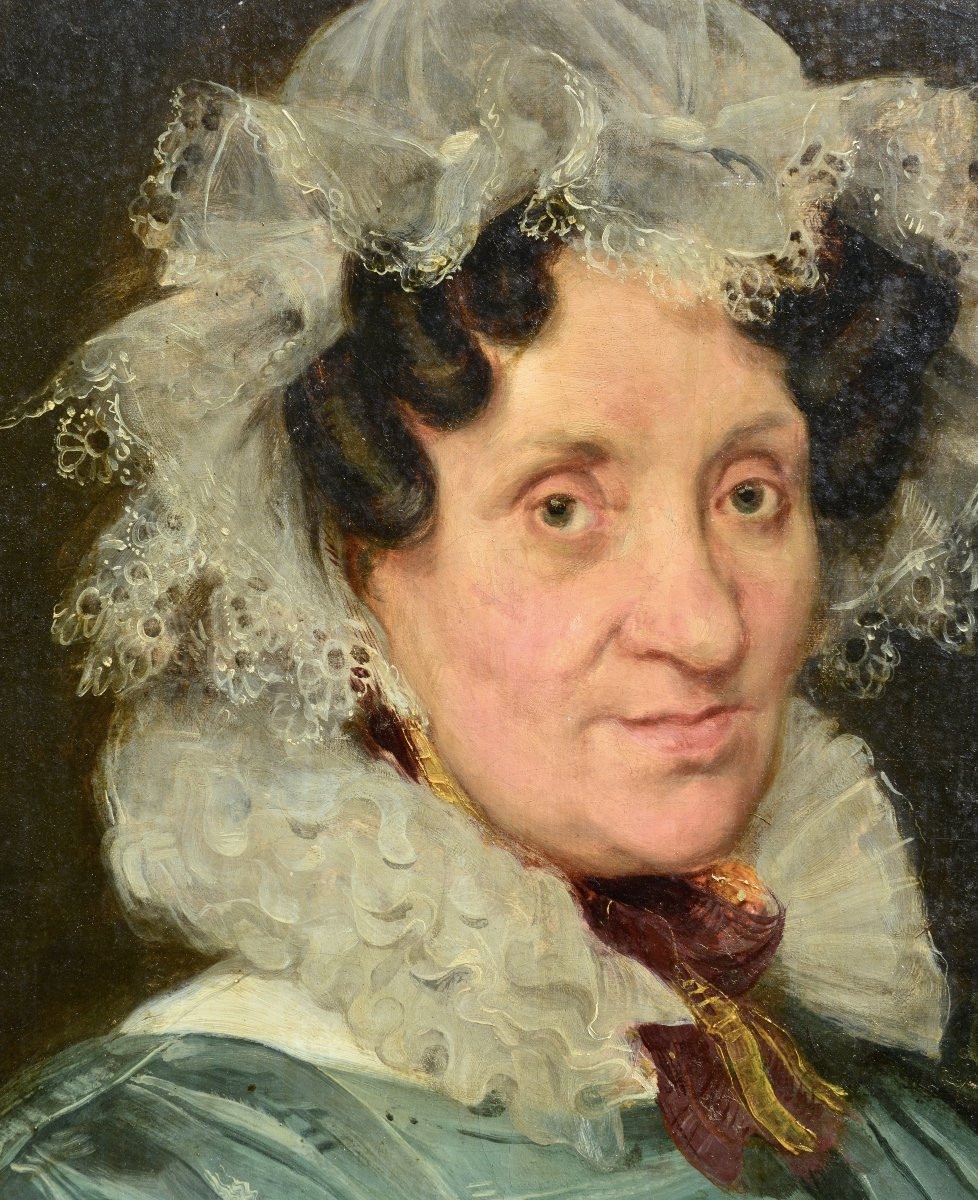 Portrait Of A Lady Of Quality, Mid-19th Century, Oil On Canvas-photo-3