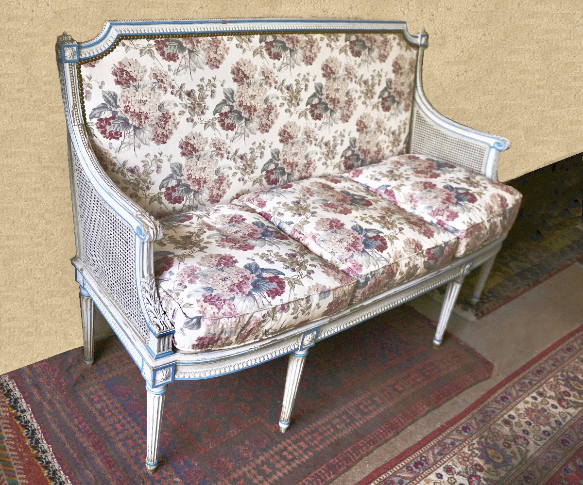 Louis XVI Lacquered Sofa Or Bench-photo-2