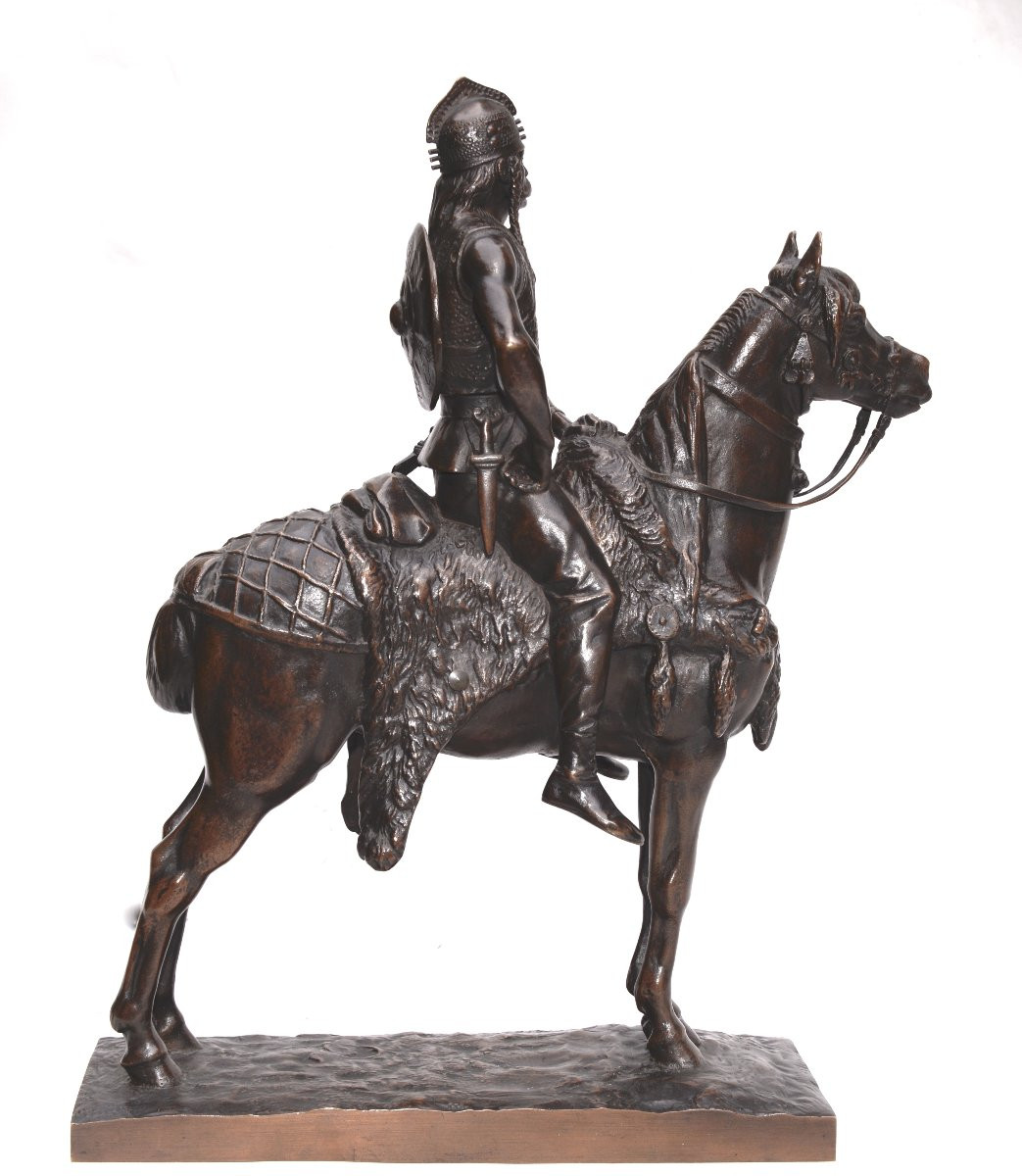 Gallic Horseman Or Chief On Horseback Bronze By Emmanuel Frémiet By Barbedienne, Late 19th Century-photo-2
