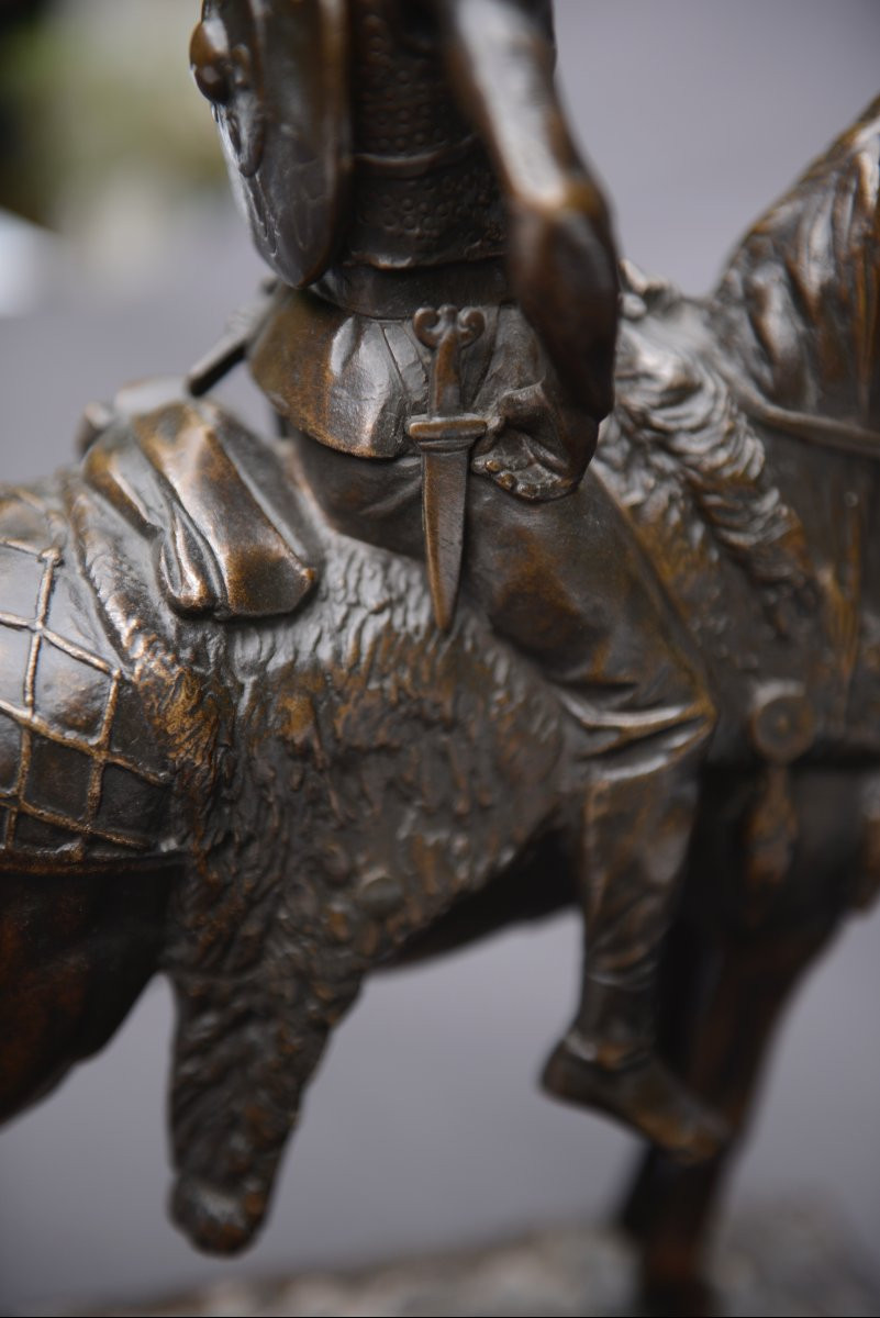 Gallic Horseman Or Chief On Horseback Bronze By Emmanuel Frémiet By Barbedienne, Late 19th Century-photo-3