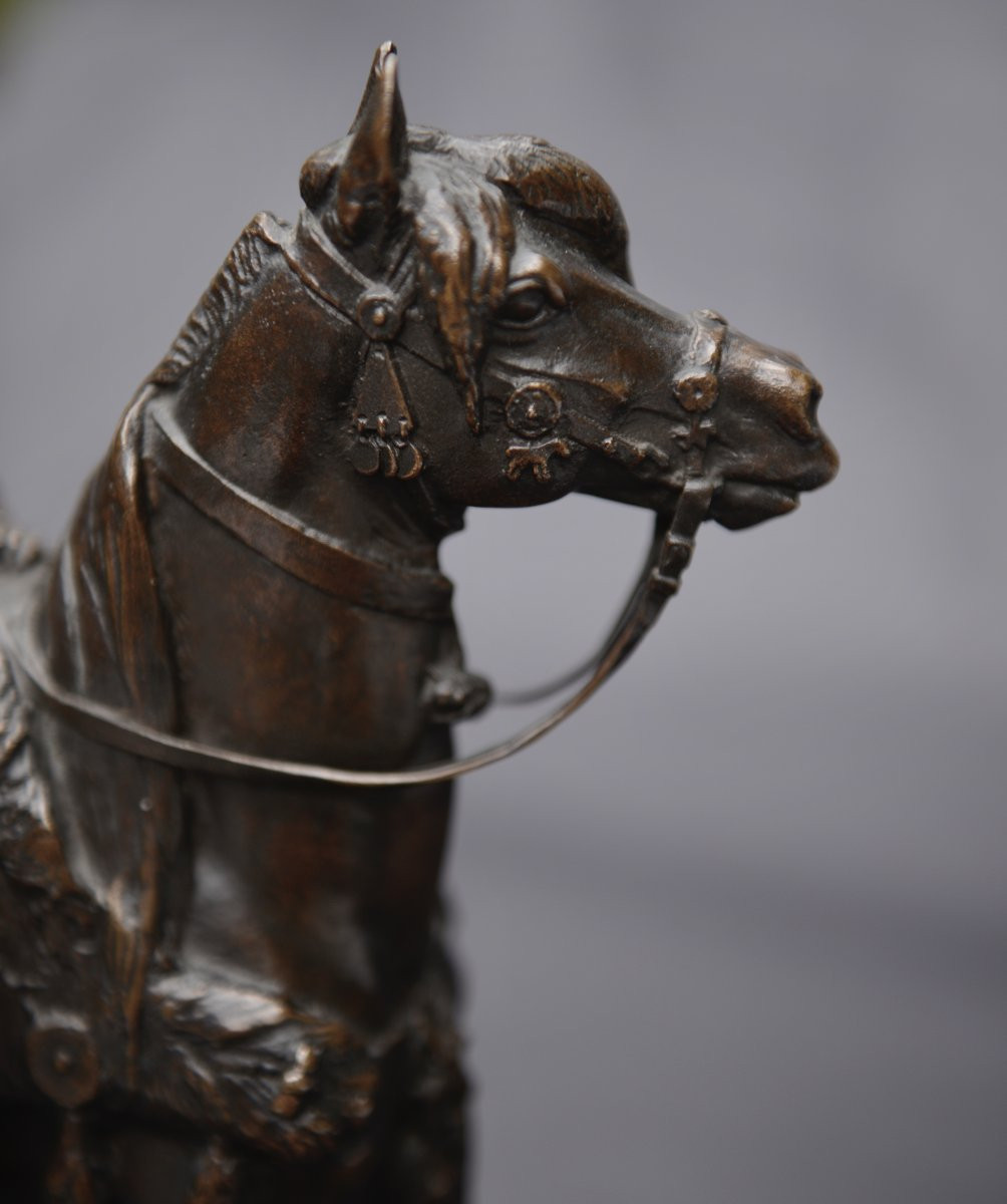 Gallic Horseman Or Chief On Horseback Bronze By Emmanuel Frémiet By Barbedienne, Late 19th Century-photo-4