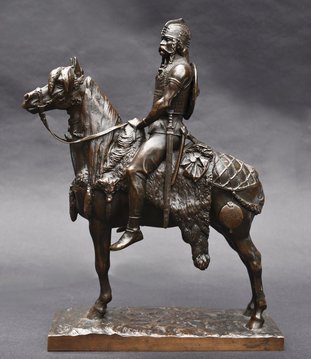 Gallic Horseman Or Chief On Horseback Bronze By Emmanuel Frémiet By Barbedienne, Late 19th Century-photo-8