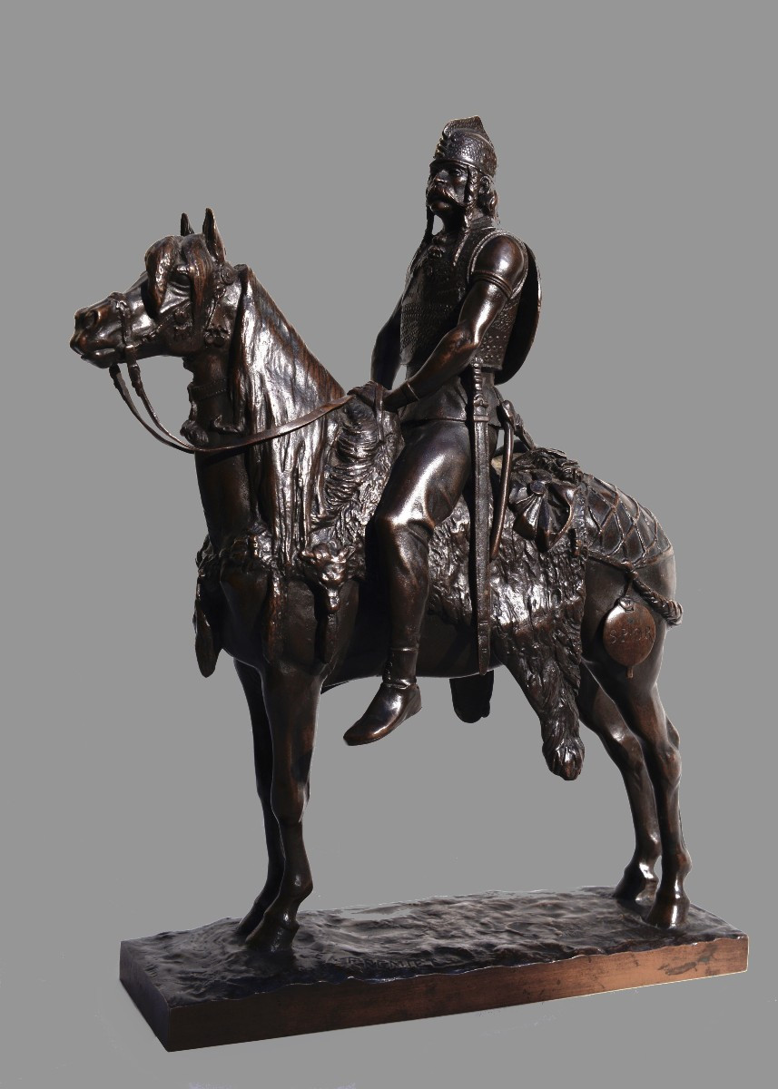 Gallic Horseman Or Chief On Horseback Bronze By Emmanuel Frémiet By Barbedienne, Late 19th Century