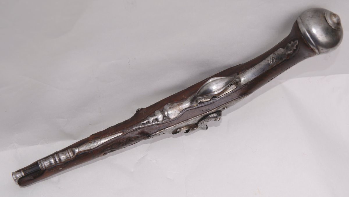 Pistolet Transformé à Piston Ancien Régime Louis XV vers 1720-photo-4