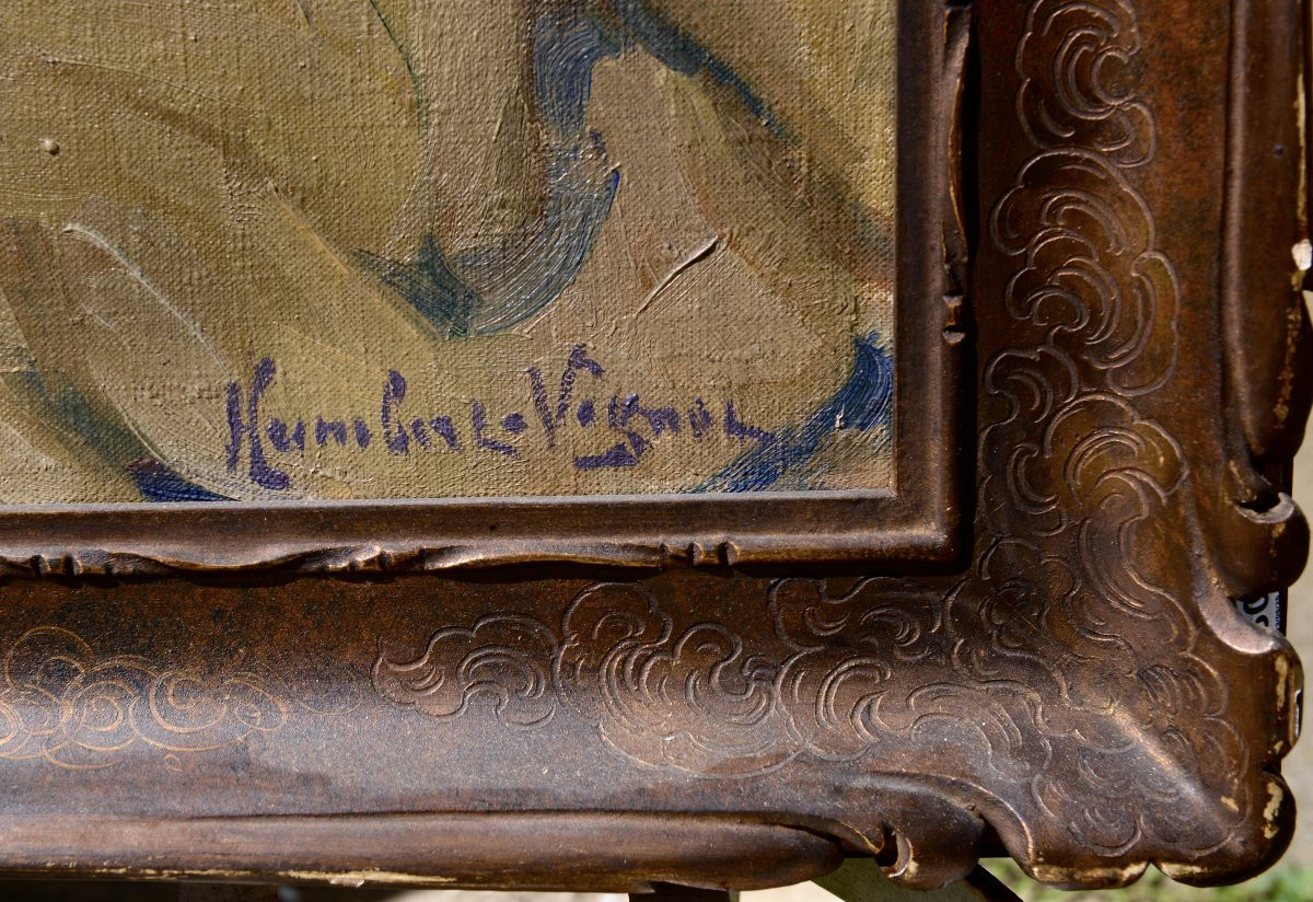 Léonie Humbert-Vignot " La Gitane" Huile sur Toile vers 1930-photo-1