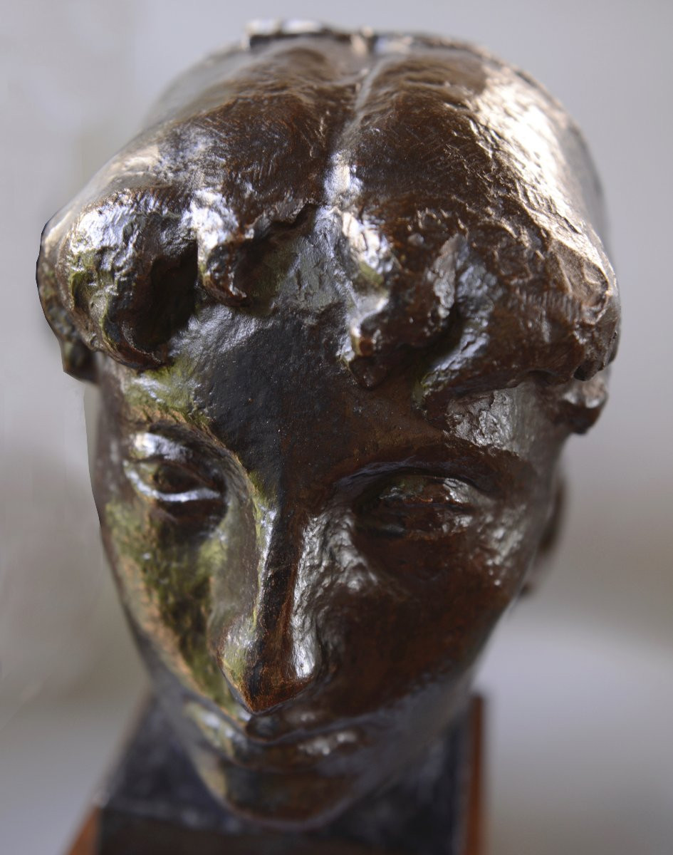 Robert Couturier "bust Of Germaine" Original Bronze By Rudier, Circa 1945-photo-7