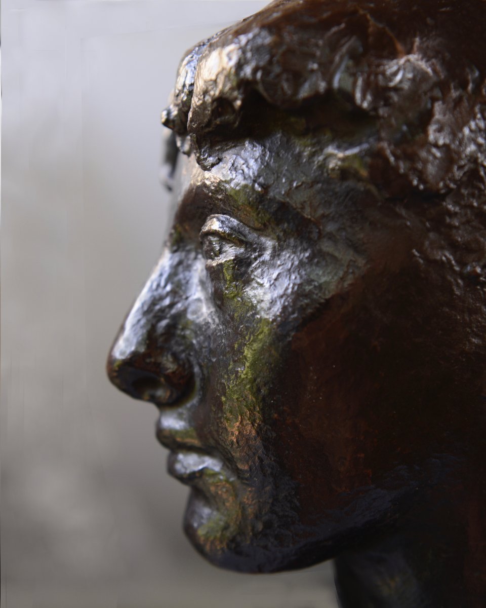 Robert Couturier "bust Of Germaine" Original Bronze By Rudier, Circa 1945-photo-8