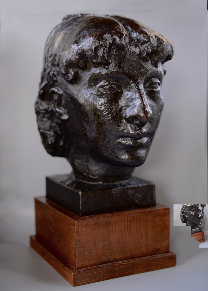 Robert Couturier "bust Of Germaine" Original Bronze By Rudier, Circa 1945