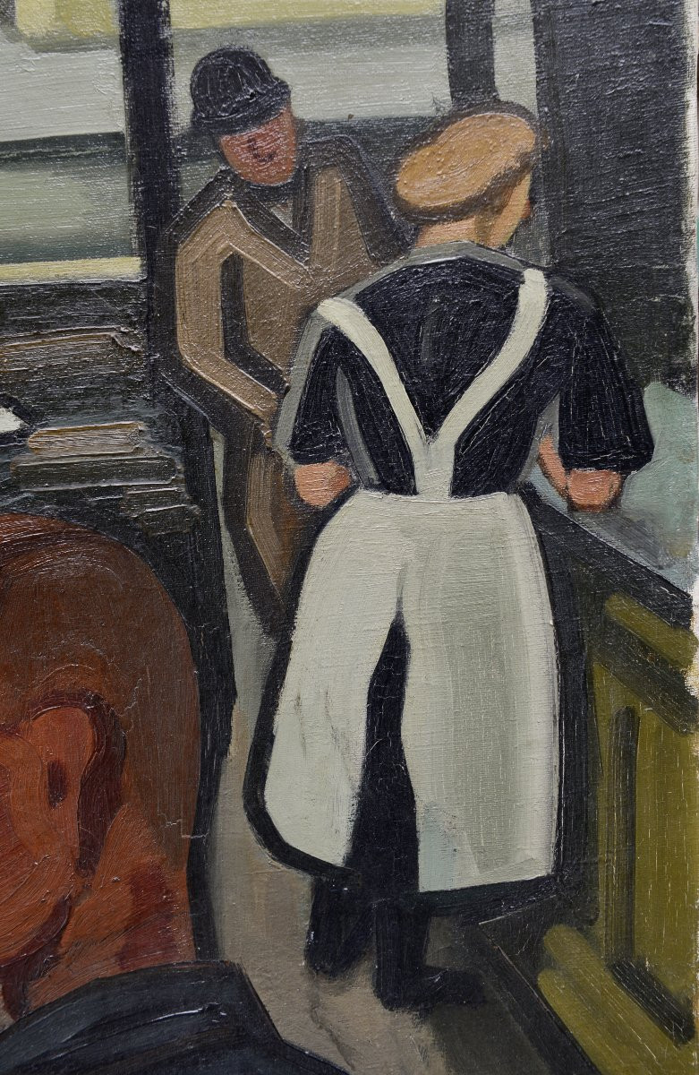 Louis Decoeur (1884-1960) "the Bistro" Circa 1940-photo-3