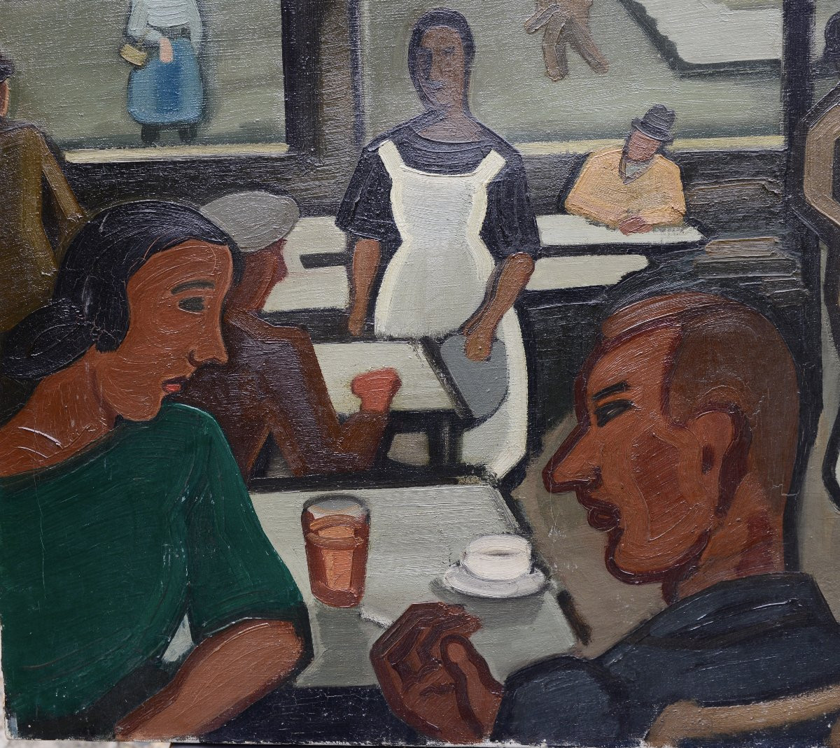 Louis Decoeur (1884-1960) "the Bistro" Circa 1940-photo-4