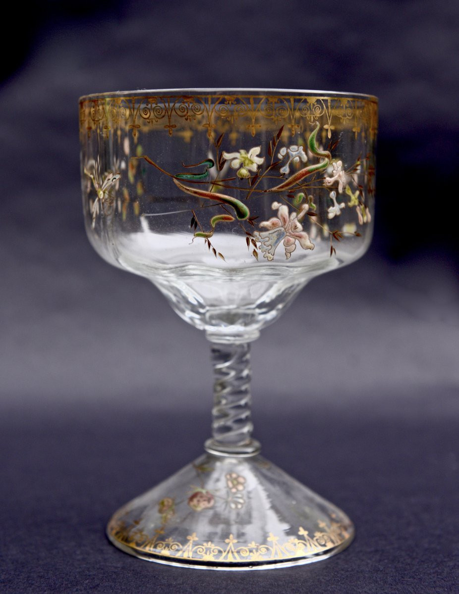 Emile Gallé, 8 Verres émaillés de la Cristallerie vers 1871-1876-photo-4
