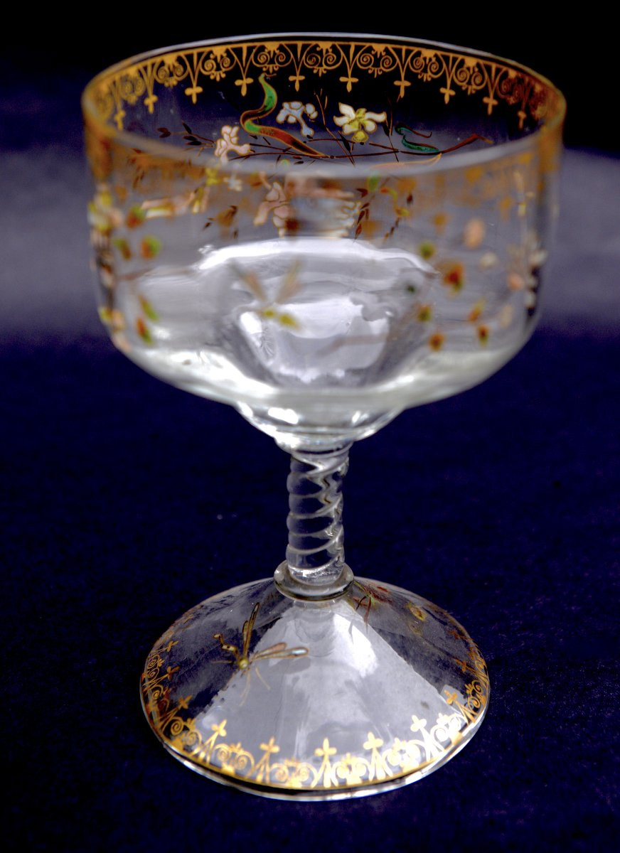Emile Gallé, 8 Verres émaillés de la Cristallerie vers 1871-1876-photo-3