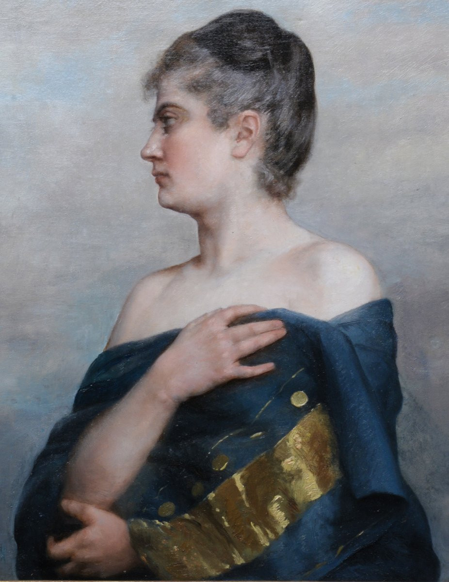 Portrait de "Femme aux Epaules Nues" Huile sur toile, 1908-photo-2