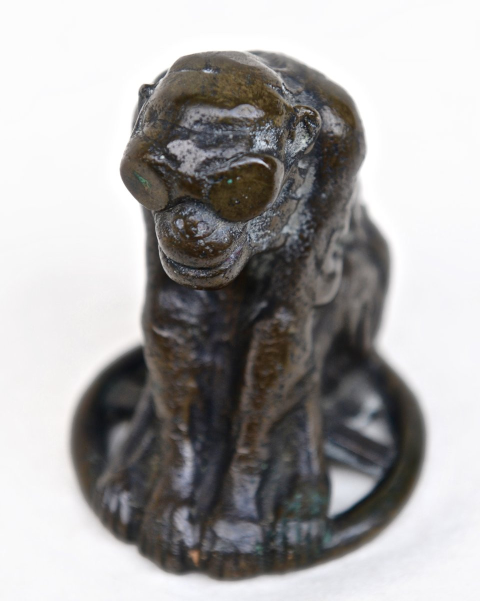 Brunswick "JOKO" Singe au Volant, Bronze Mascotte automobile vers 1920-photo-1