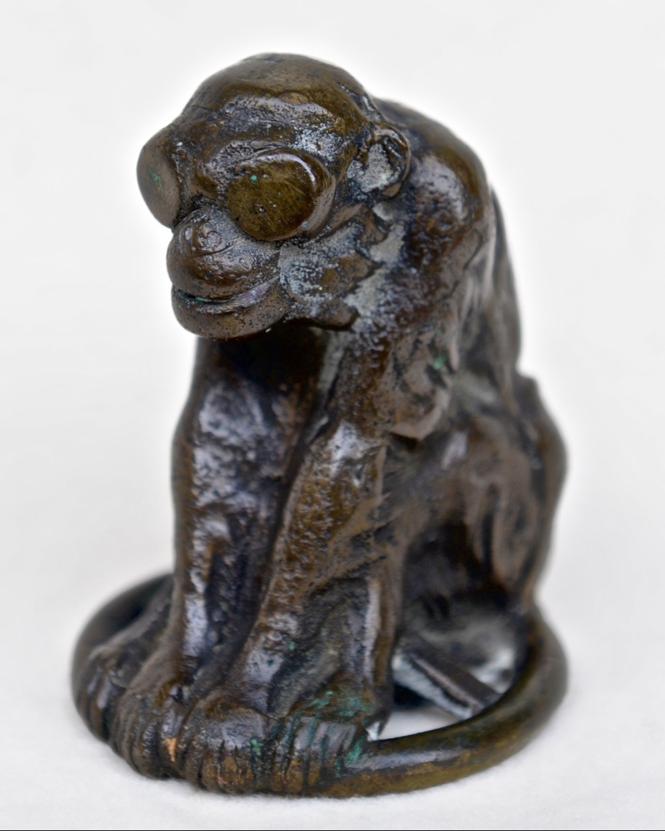 Brunswick "JOKO" Singe au Volant, Bronze Mascotte automobile vers 1920