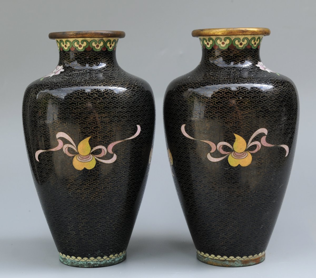 Chine, Paire de Vases Emaux Cloisonnés-photo-4