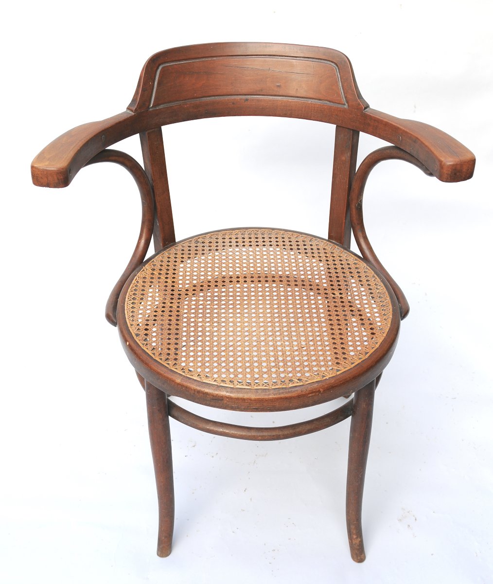 Fischel, Paire de Fauteuils Bois Courbé vers 1920-photo-4