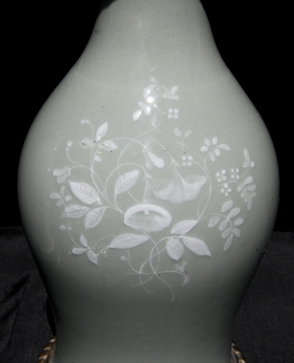 Paire de Lampes Balustre  Céladon 19ème -photo-4