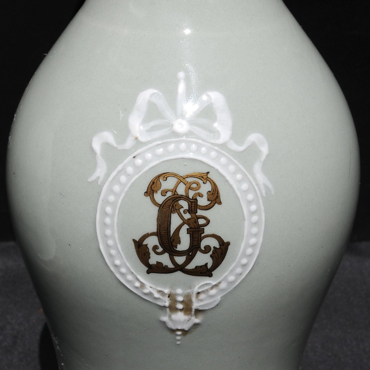 Paire de Lampes Balustre  Céladon 19ème -photo-3