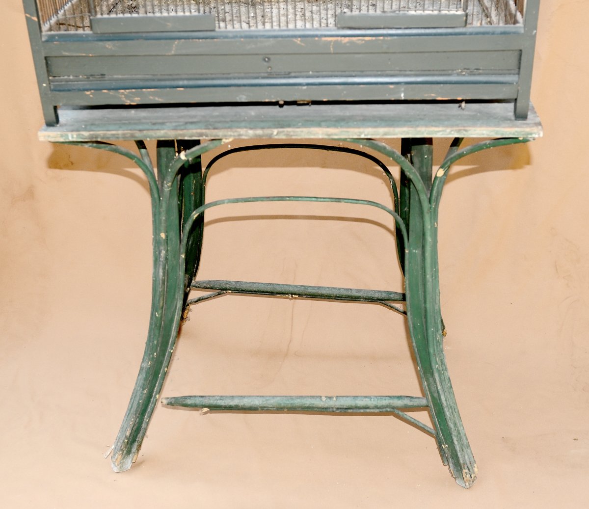Grande Cage en Bois sur Table vers 1900-photo-2