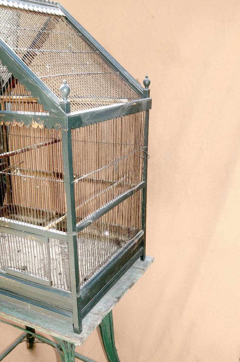 Grande Cage en Bois sur Table vers 1900-photo-6