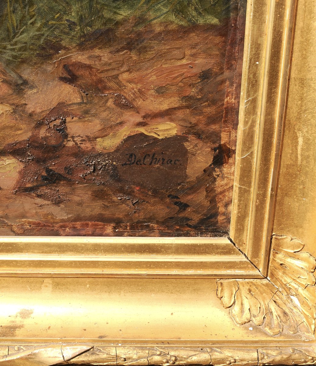 Désiré Chirac, "the Two Sisters," Large Oil On Canvas, Circa 1850-photo-1