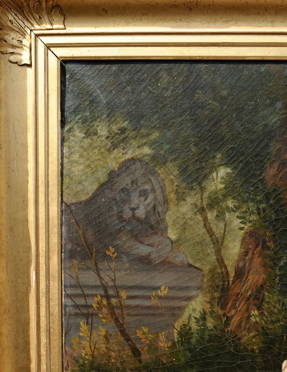 Désiré Chirac, "the Two Sisters," Large Oil On Canvas, Circa 1850-photo-3