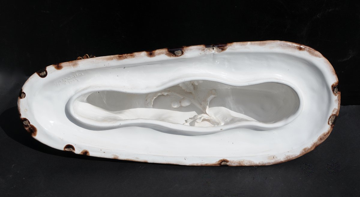 Jean Paul Gourdon, "wild Boar Terrine," Large Glazed Terracotta-photo-2