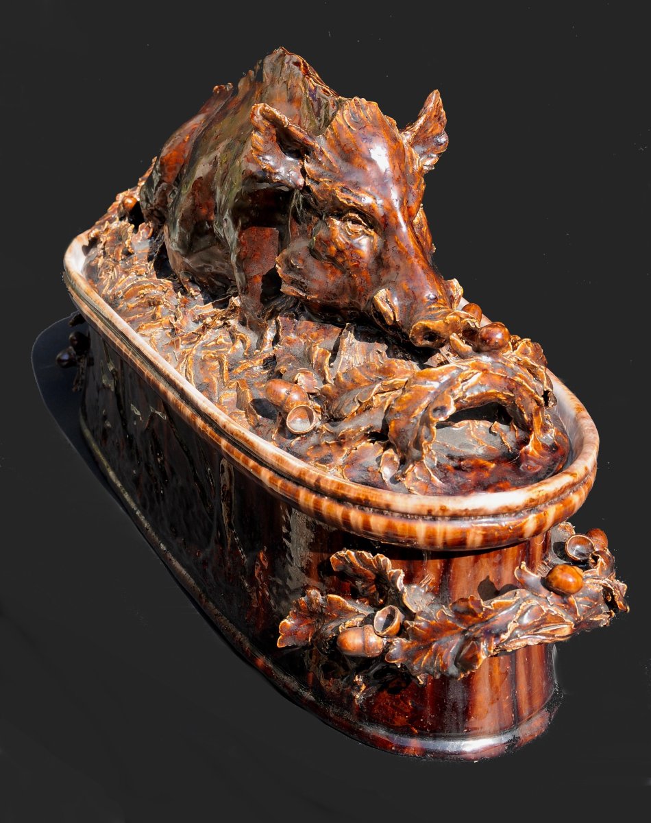 Jean Paul Gourdon, "wild Boar Terrine," Large Glazed Terracotta