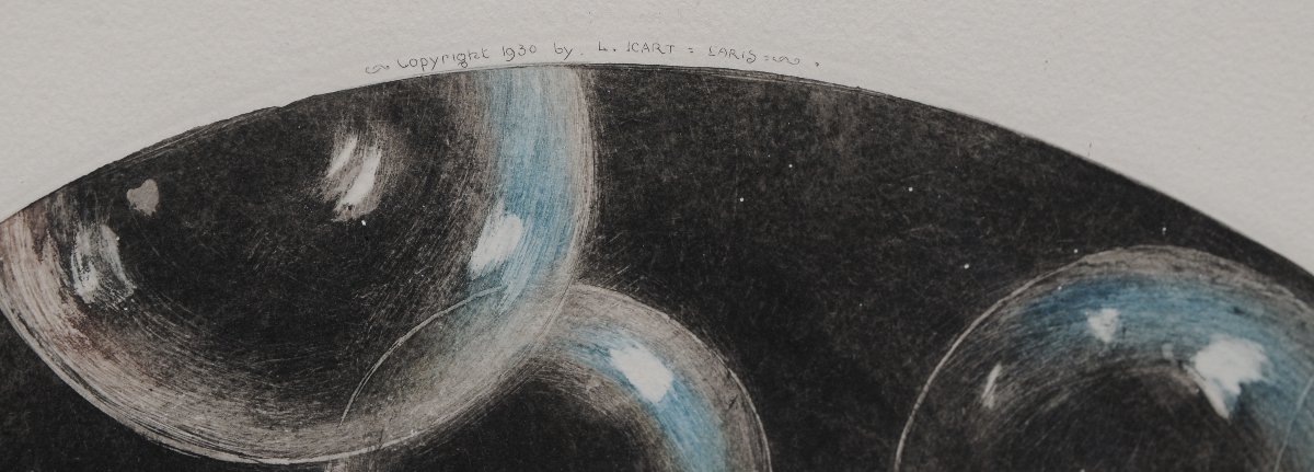 Louis Icart, "les Bulles," Etching And Aquatint, 1930, Signed And Numbered 84-photo-4