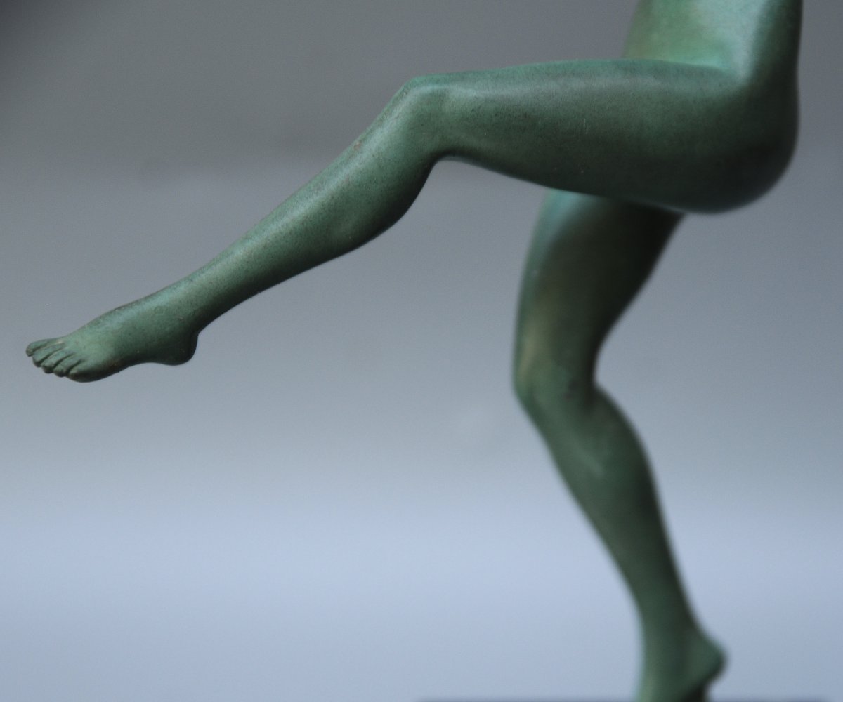 Marcel Bouraine, Atelier Le Verrier, “the Dancer With Doves,” Artistic Cast Iron, Circa 1925-photo-8