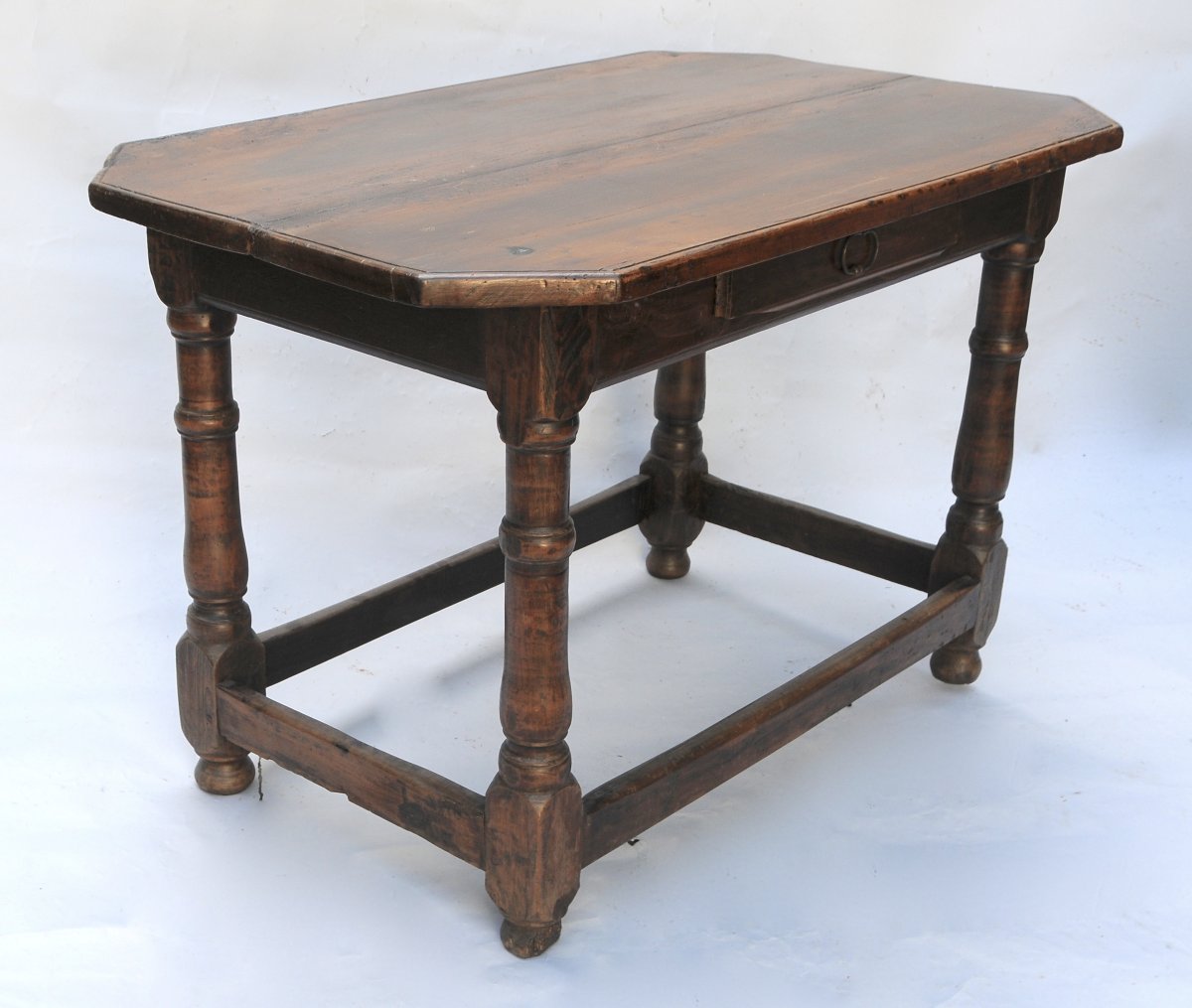 Louis XIII-style Writing Table Or Center Table In Walnut, 18th Century-photo-2