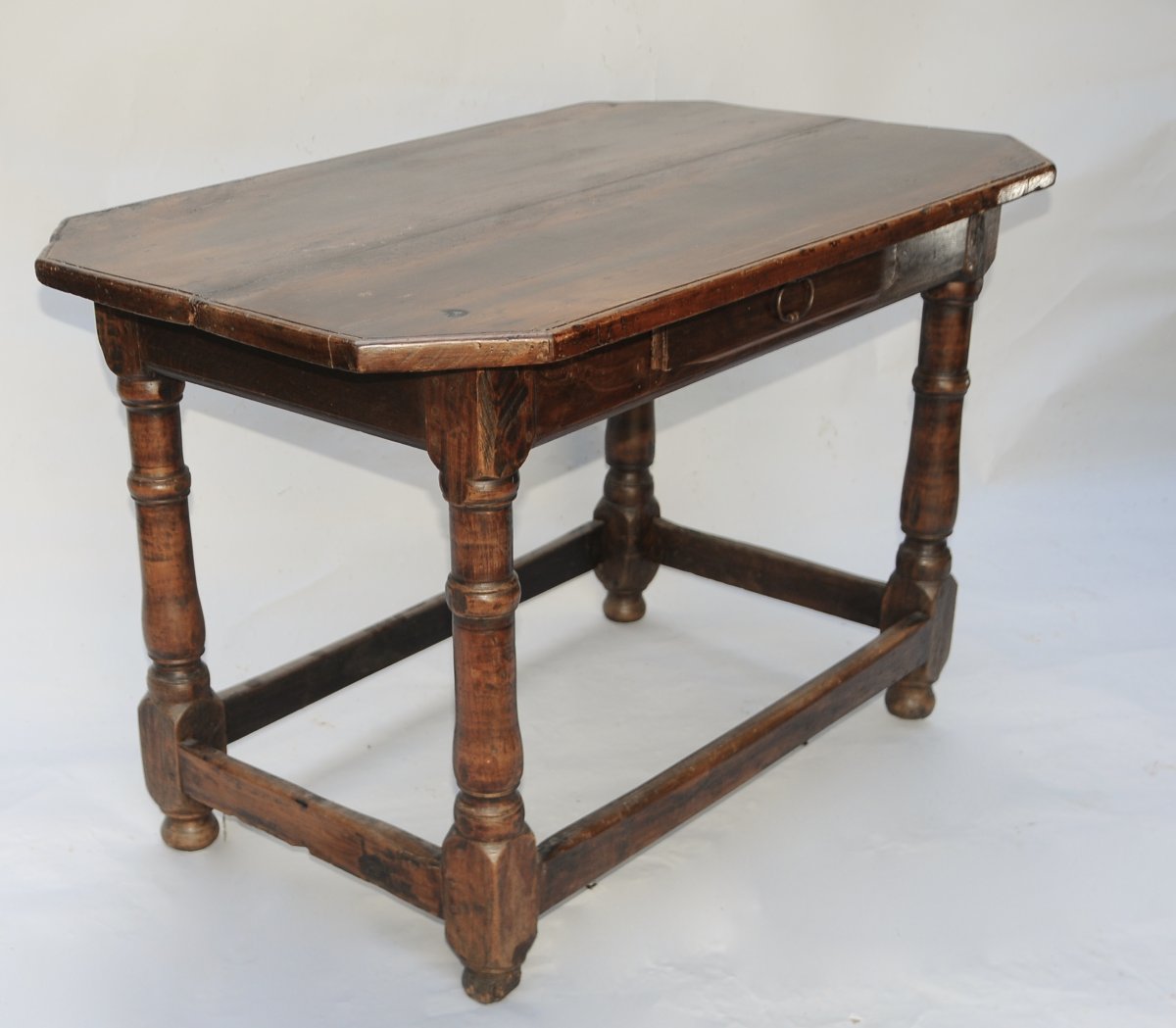 Louis XIII-style Writing Table Or Center Table In Walnut, 18th Century-photo-3
