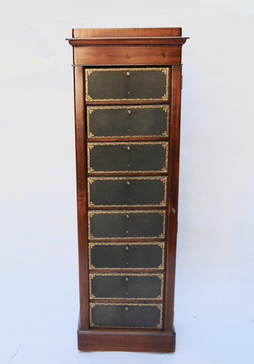 Cartonnier de Notaire en Acajou à 8 Casiers circa 1850-photo-2