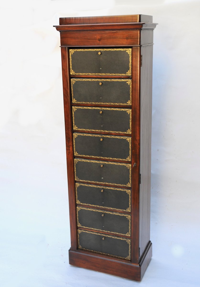 Cartonnier de Notaire en Acajou à 8 Casiers circa 1850