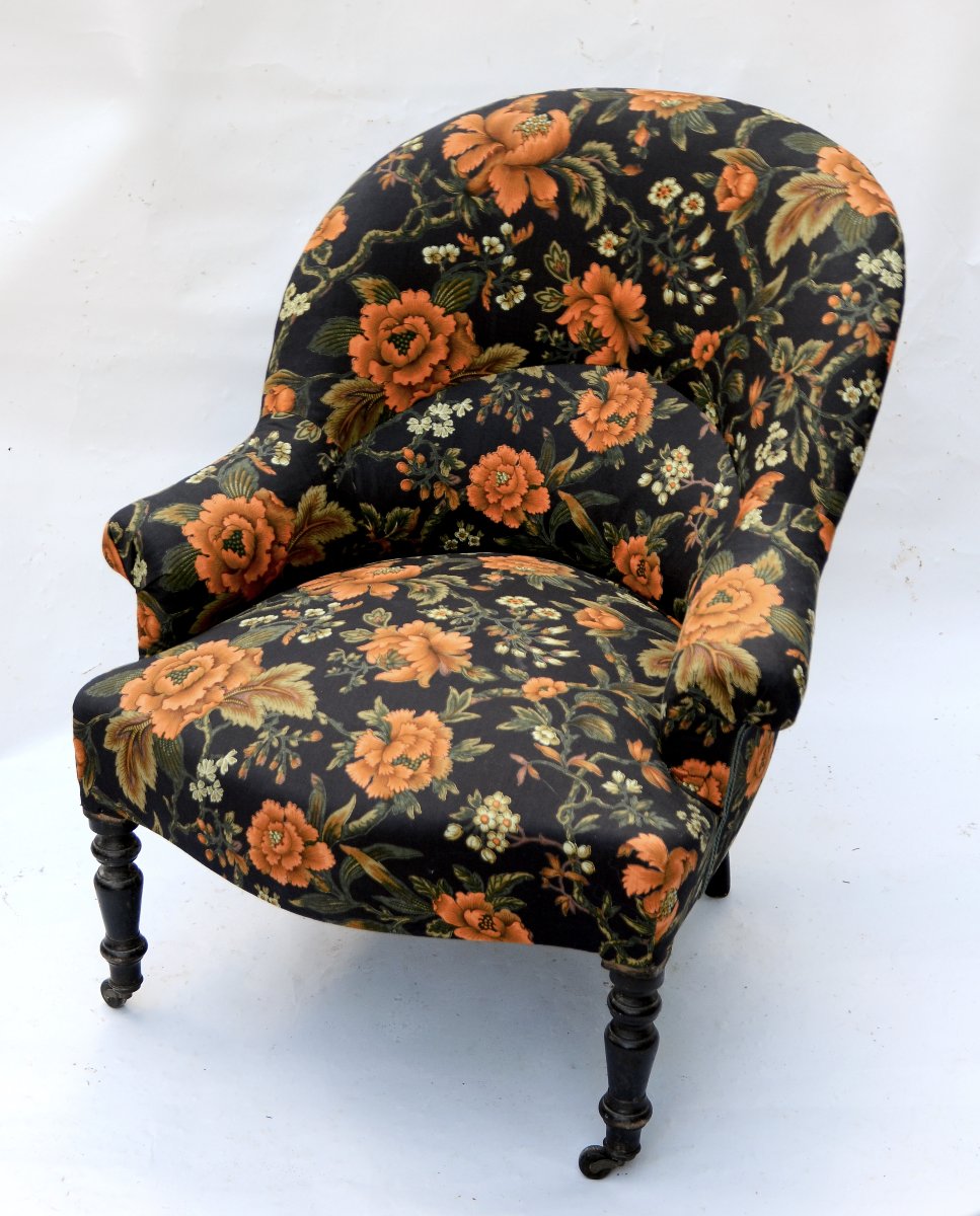 Pair Of Napoleon III-style Crapaud Armchairs-photo-4