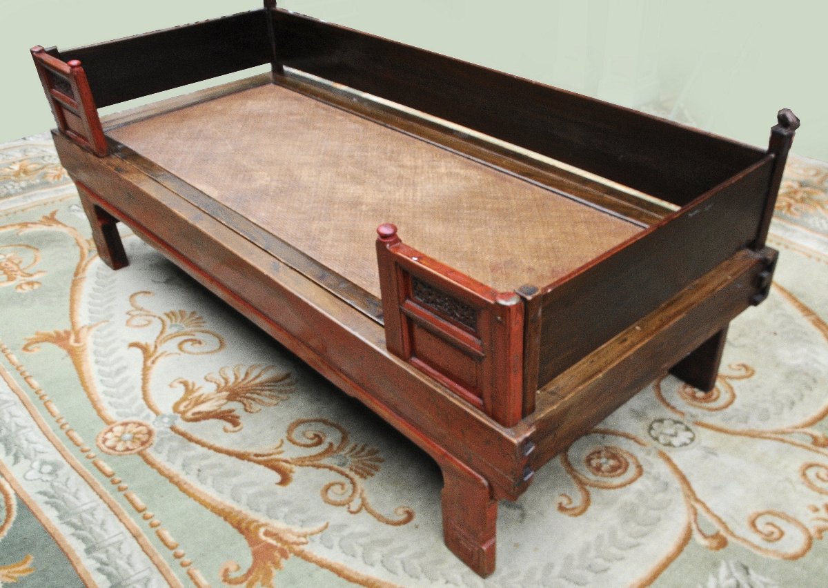  Luohan, Opium Daybed, 19th-century China, Lacquered Wood -photo-2