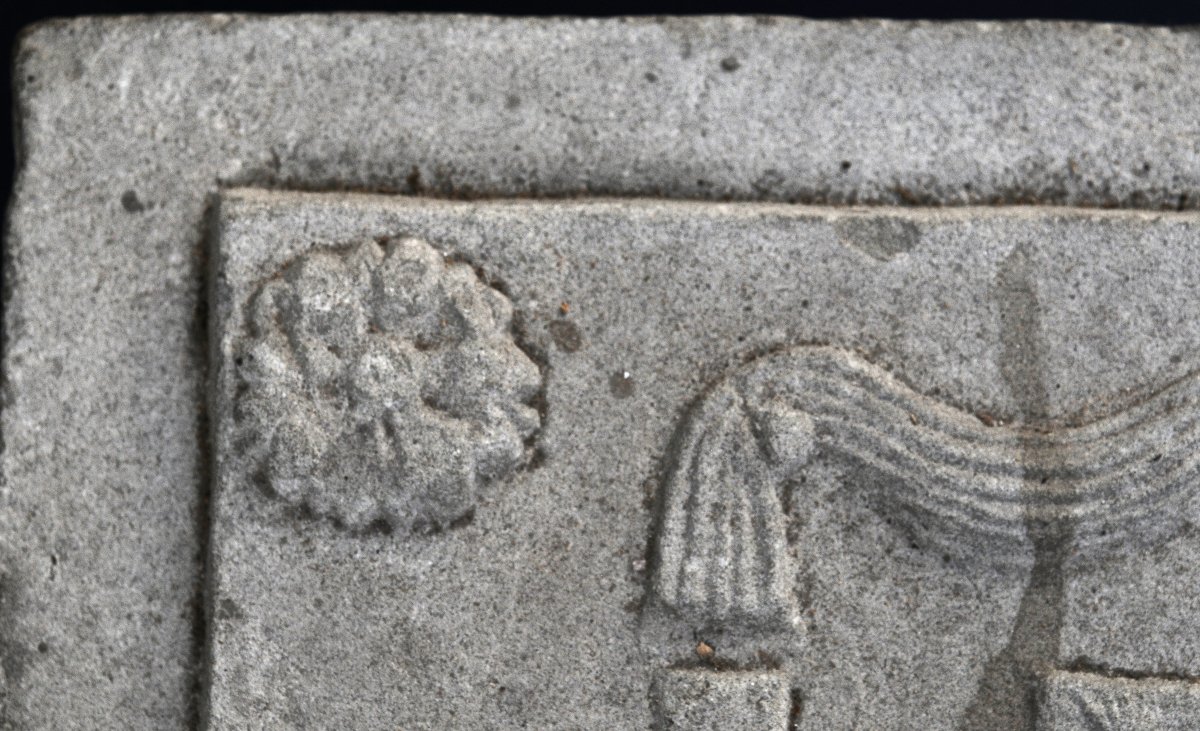 "crucifixion" 17th-century Carved Stone Bas-relief, Folk Art-photo-3