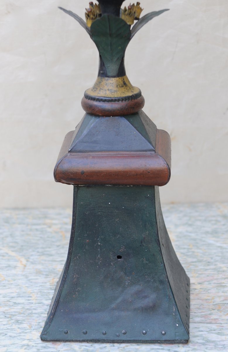 Epi de Faîtage en Zinc et Tôle Polychrome 19ème, Art Populaire-photo-1