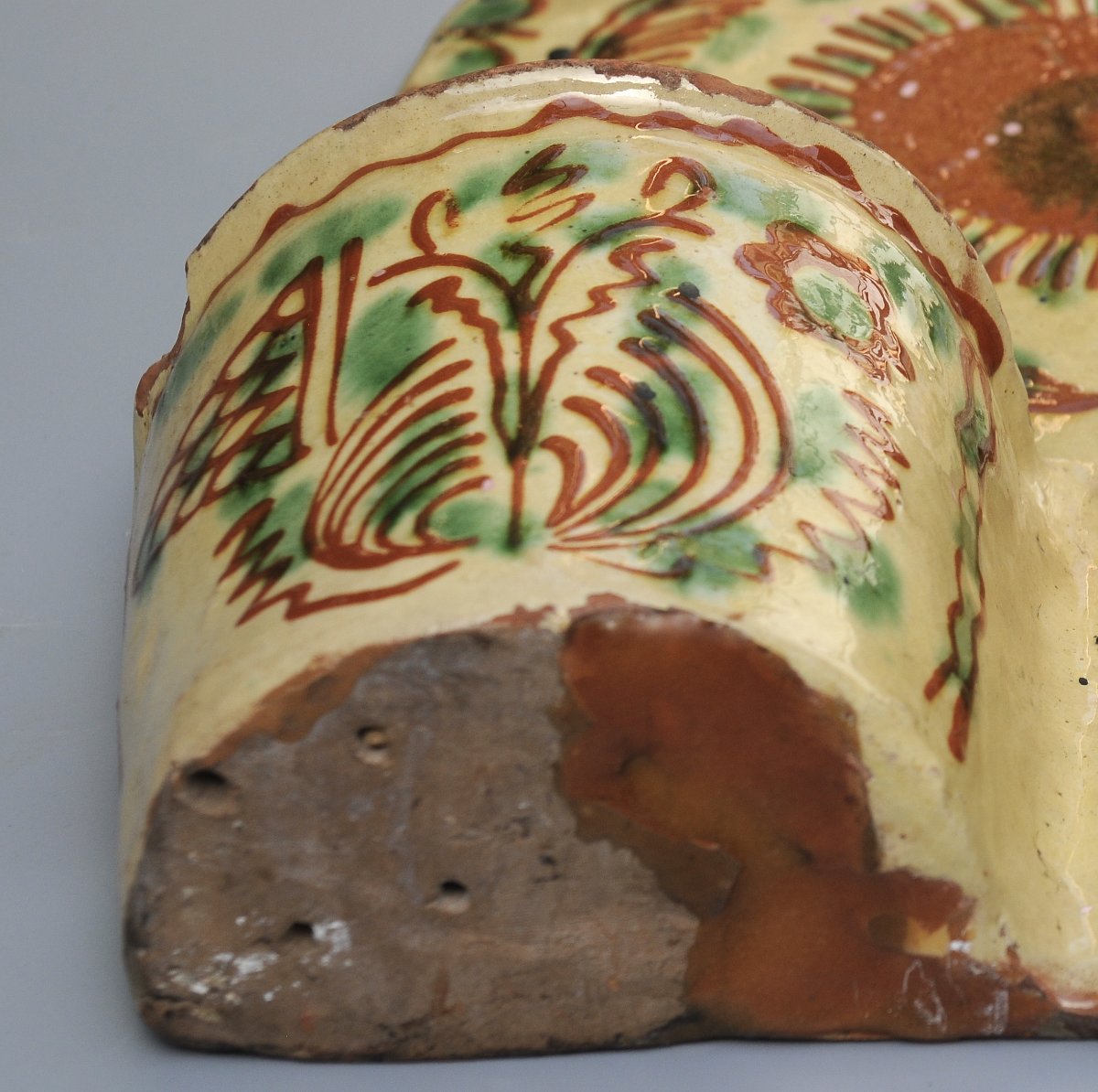 19th-century Glazed Terracotta Wall-mounted Cutlery Holder-photo-4