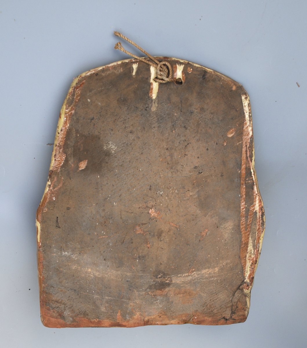 19th-century Glazed Terracotta Wall-mounted Cutlery Holder-photo-1