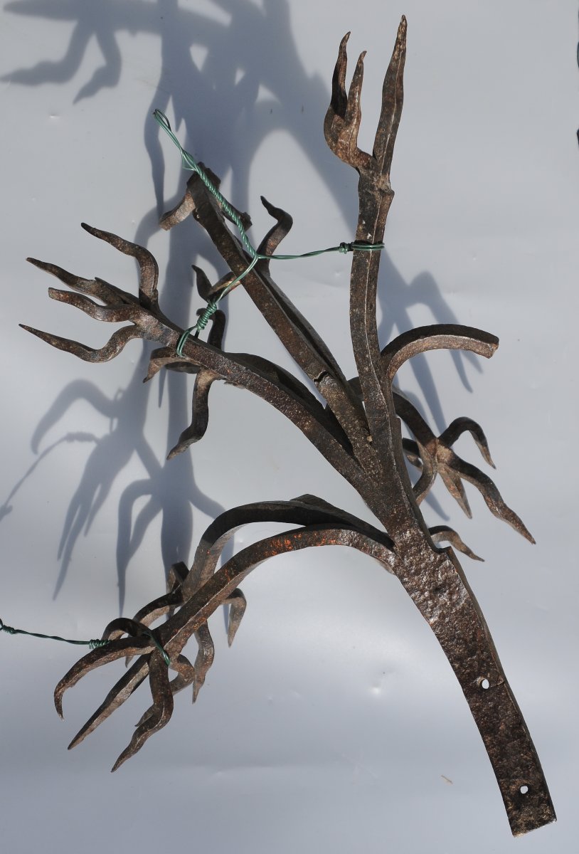 18th-century Wrought-iron Cat-slayer, Folk Art-photo-2