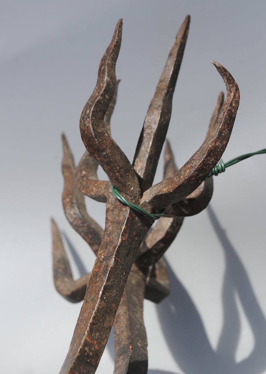 18th-century Wrought-iron Cat-slayer, Folk Art-photo-3