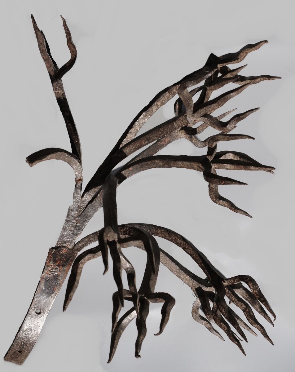 18th-century Wrought-iron Cat-slayer, Folk Art