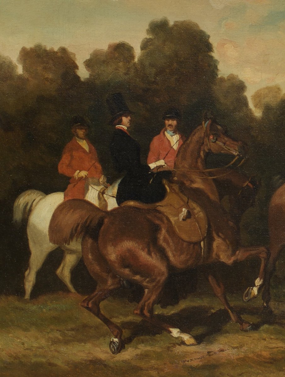 Alfred De Dreux, "scene Of A Hunt With Hounds," Oil On Canvas, Circa 1850-photo-4