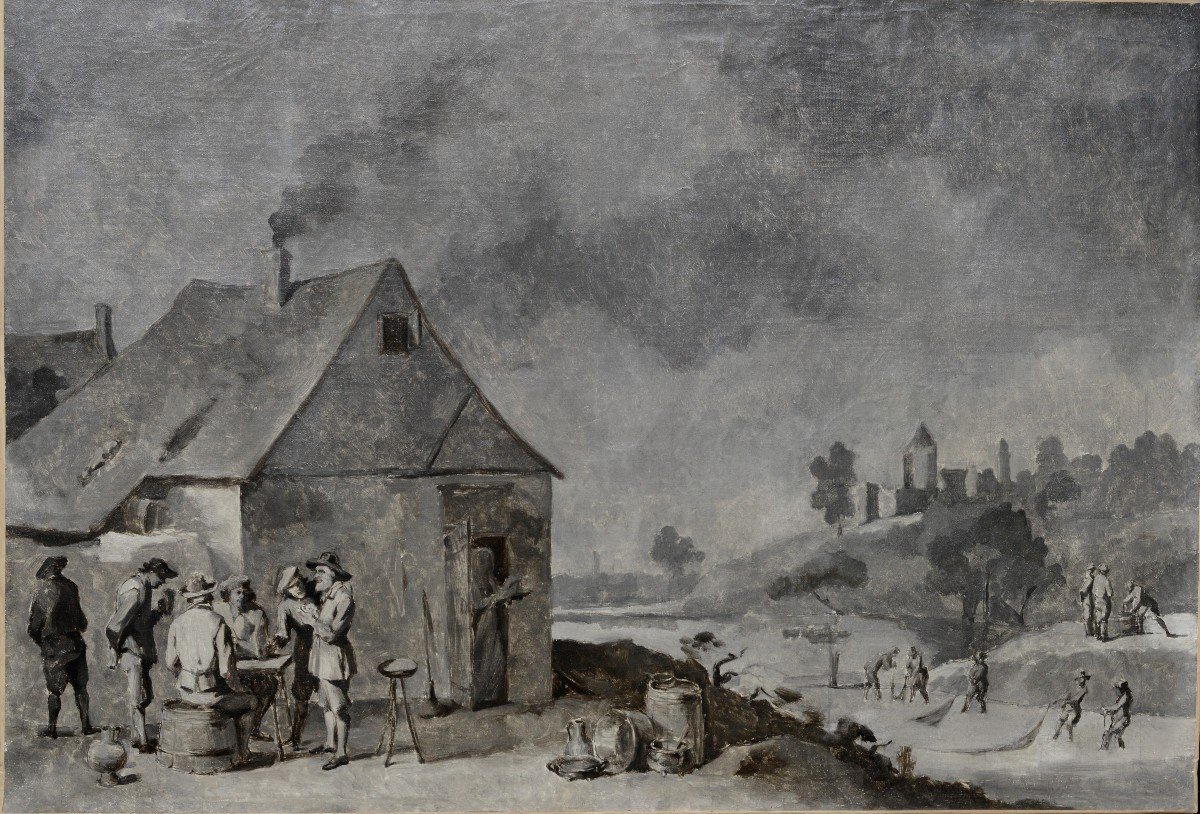 "la Pêche" Grisaille In The Dutch Taste, 18th Century