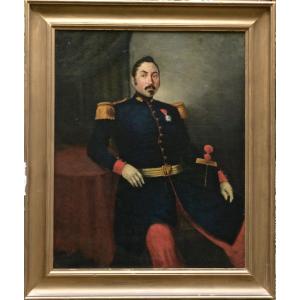 Portrait d'un Officier vers 1830, Huile sur Toile