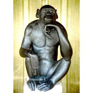 Florence Jacquesson "pensive Bonobo" Bronze Life Size (n°1)