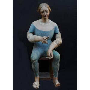 Vierge de Douleur, Statue en bois Polychrome XVIIIème